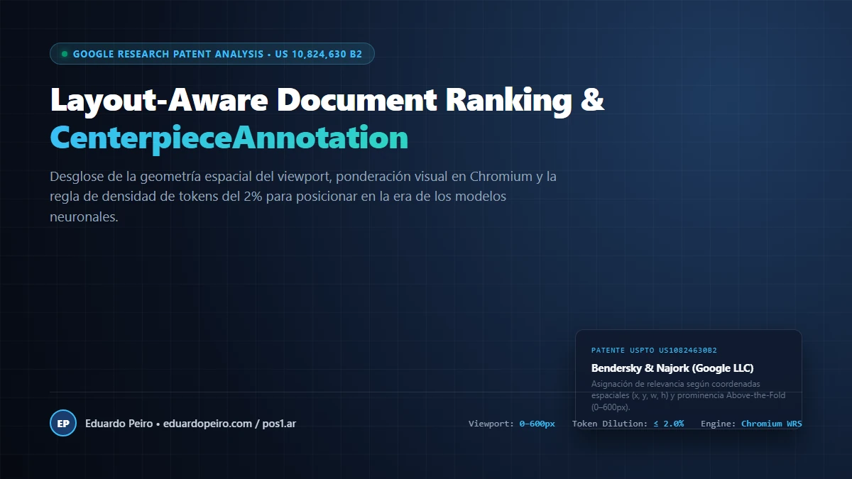 Layout-Aware Document Ranking e CenterpieceAnnotation — Análise da Patente do Google